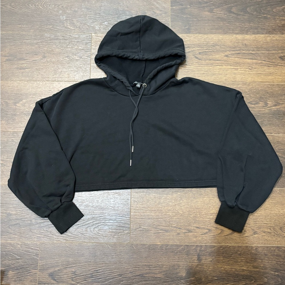 Black Cropped Hoodie